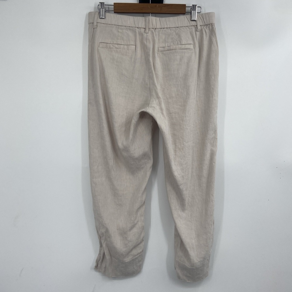 J. Jill Pants Women's‎ Medium Beige Love Linen Stretch Cropped Straight Leg - Picture 4 of 6